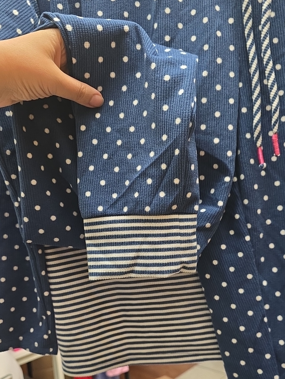 #2160 Blue* Brushed Mini Waffle Thermal Long Sleeve with Jogger Pajama Set - Picture 9 of 10